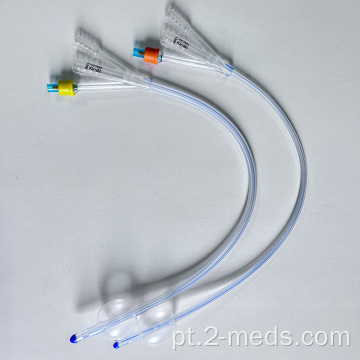 3 vias de todo o cateter de silicone foley